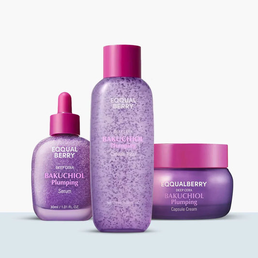 EQQUALBERRY Bakuchiol Plumping Trio | Firming & Hydrating Vegan Anti-Aging Set