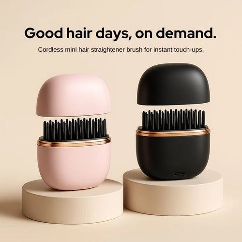 Mini Wireless Straightening Comb, Portable And Compact Hair Straightener, USB Rechargeable Travel Hair Brush, Small Heated Comb